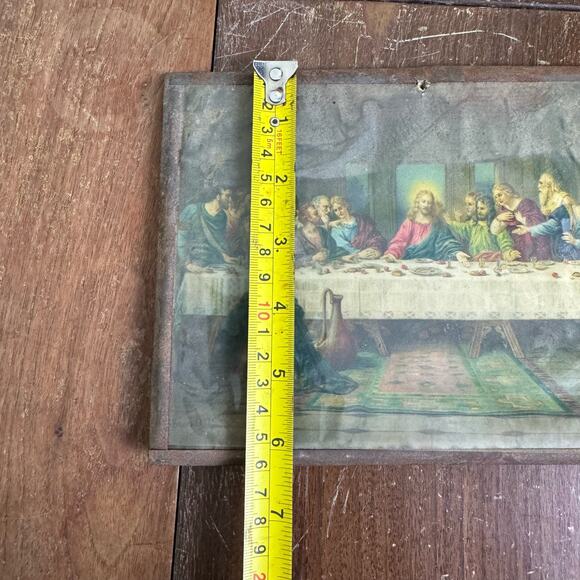Brunozetti Last Supper Framed Print 1940s Extremely Worn distressed - Picture 8 of 9